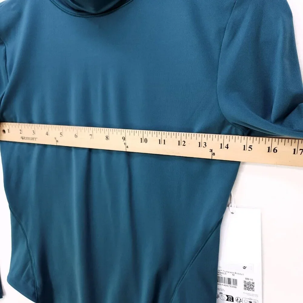 Lululemon Wundermost Ultra-Soft Nulu Turtleneck Bodysuit Green Size Medium Thong - Picture 6 of 15